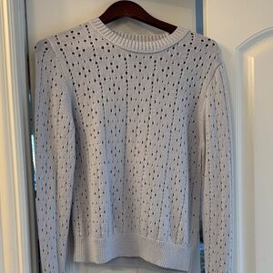 Anthropologie Light Gray Perforated Sweater